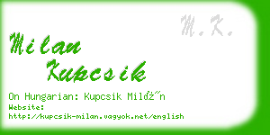 milan kupcsik business card